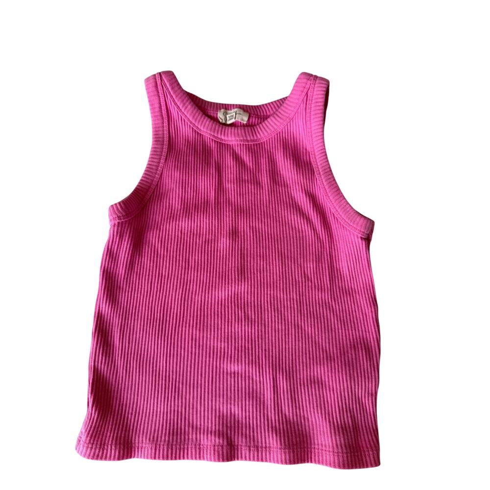 Jessica Simpson Girls Ribbed Pink Tank Top Size Large 12